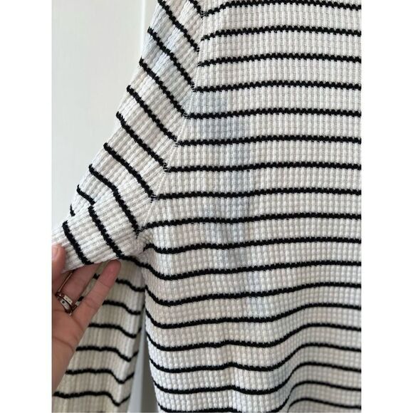 Lilla P cream and black striped cowl neck long sleeve thermal - Picture 5 of 7